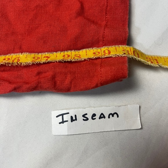 Josephine Chaus Sport Linen Pants Coral Drawstring Elastic Waist Coastal Grandma - Picture 9 of 11
